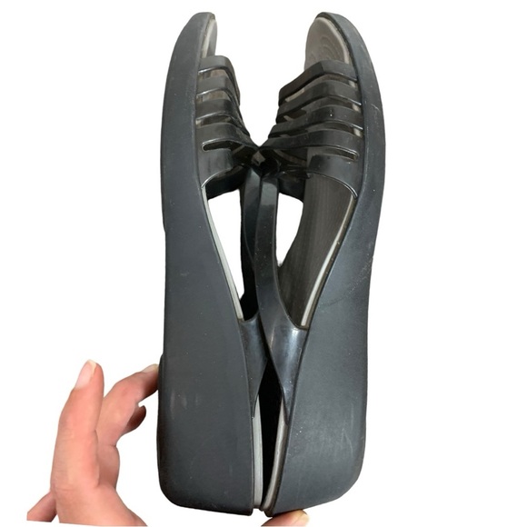 Crocs Iconic Comfort Isabella mini-wedge Black /  Smoke slide sandals size 10 - Picture 6 of 10